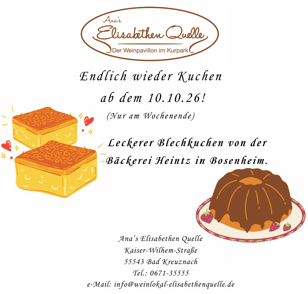 Lecker lecker Blechkuchen von der Bäckerei Heintz in Bosenheim, ab dem 10.10.2026, nur am Wochenende