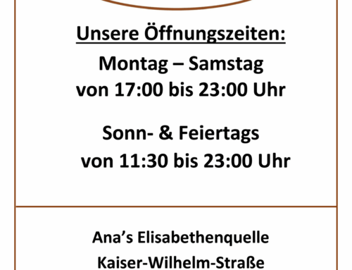 Unsere aktuellen Öffnungszeiten