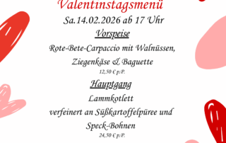 Rote-Bete-Carpaccio mit Walnüssen, Ziegenkäse & Baguette, Lammkotlett mit Süßkartoffelpüree & Speck-Bohnen